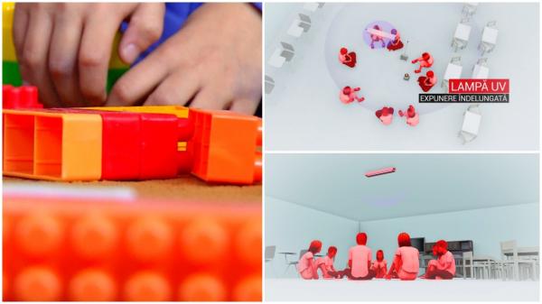 ANIMAŢIE GRAFICĂ: Patru copii, în pericol de a orbi la grădiniţă, după ce au stat sub o lampă cu raze ultraviolete