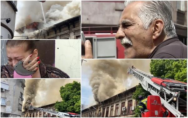 "Am rămas pe drumuri, fără acte, toată averea!" Imobil de patrimoniu din Centrul Vechi al Capitalei făcut scrum