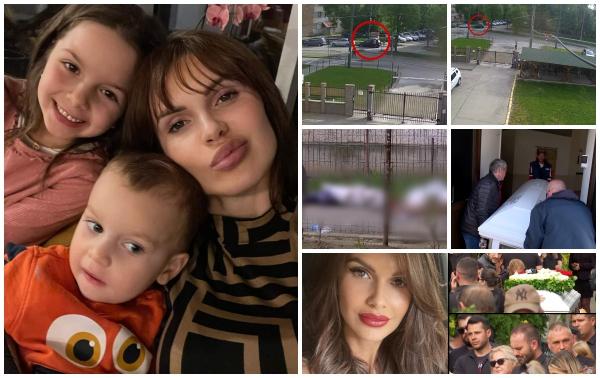 Ultimele minute din viaţa Iuliei şi celor doi copii ai săi, înainte de a se arunca de pe blocul din Timişoara, surprinse de o cameră de supraveghere