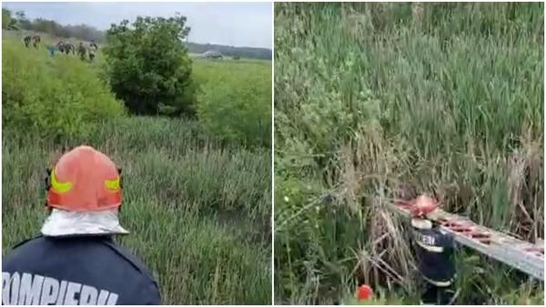 Femeie salvată de pompieri, după ce a rămas blocată într-o mlaştină din Dolj