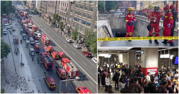 Incendiu la metrou, fum gros între stațiile Piața Romană și Victoriei. Toți călătorii au fost evacuați, circulația a fost reluată pe un singur fir
