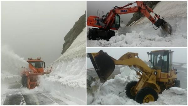 Operaţiune de deszăpezire pe Transfăgărăşan, la finalul lunii mai. Când se deschide circulaţia