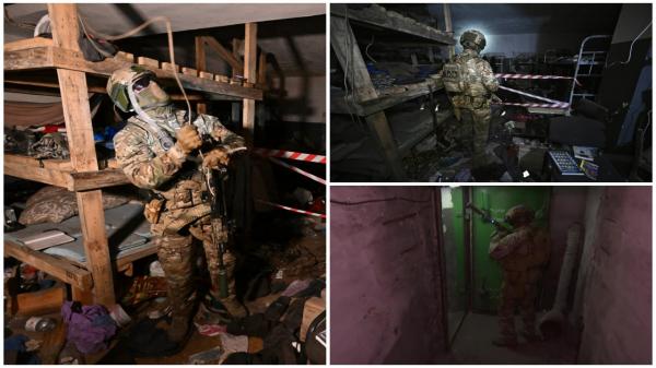 Armata rusă arată pentru prima dată tunelurile de la Azovstal. ”Când deschideam ușa, circuitul se întrerupe și bomba explodează”