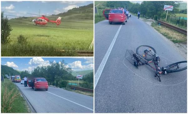 Adolescent de 14 ani pe bicicletă, lovit mortal de o maşină, în Cluj. A fost solicitat şi elicopterul SMURD, însă medicii nu l-au mai putut salva