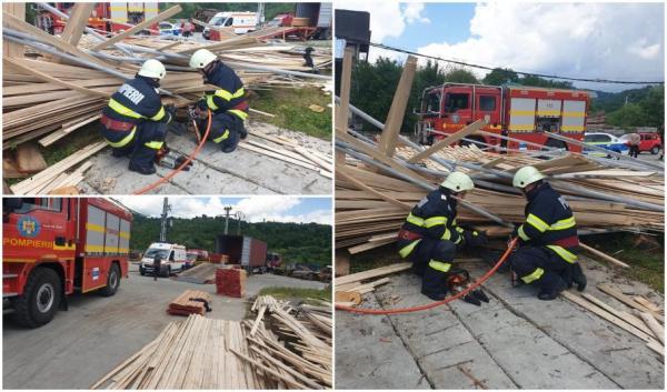 O schelă s-a prăbuşit peste patru persoane, la o fabrică de cherestea din Prahova