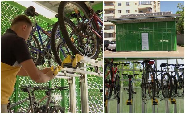 Nouă parcări acoperite pentru biciclete le fac viaţa mai uşoară clujenilor. Cât costă abonamentul anual