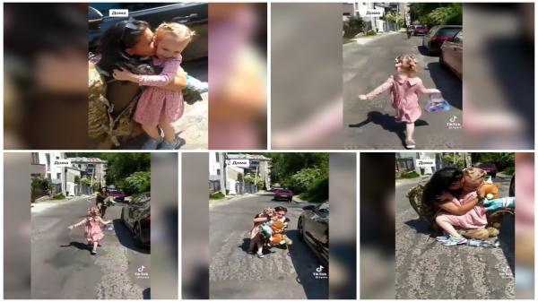 Lacrimi de bucurie în Ucraina. Momentul în care o fetiță își revede mama întoarsă de pe front și îi sare în braţe