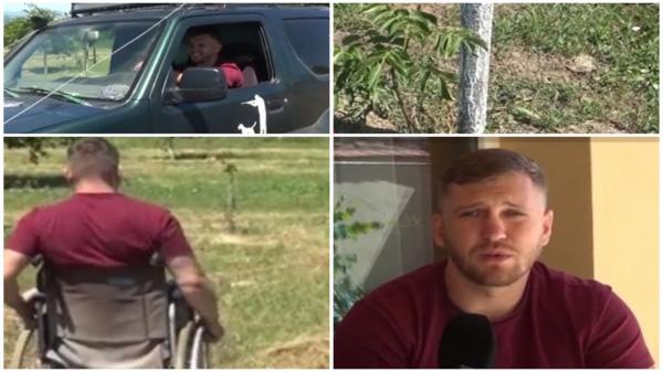 Un român face agricultură din scaunul cu rotile. Zebby are cea mai mare plantaţie de nuci din Clisura Dunării
