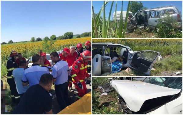 Filmul tragicului accident din Ialomiţa în care patru persoane au murit, după ce un şofer a intrat pe contrasens