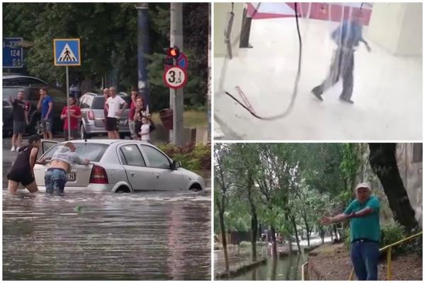 Furia naturii a "înecat" Craiova sub ape: pericole la tot pasul. Loviţi de urgie, oamenii numără pagubele. "Daună totală!"