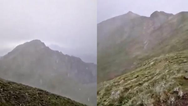 Ninge ca în poveşti în munţii Bucegi. Imagini spectaculoase surprinse la stația meteo din Vârful Omu