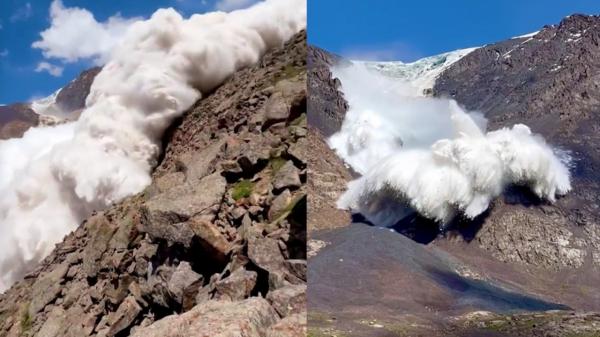 Un turist filmează momentul în care e înghiţit de avalanşa provocată de prăbuşirea unui gheţar, Kârgâzstan. De ce nu s-a adăpostit la timp