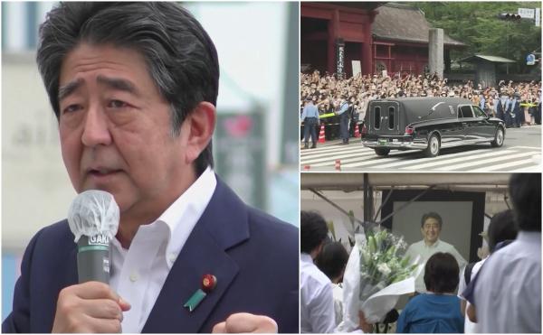 Zi de doliu în Japonia: Shinzo Abe a fost condus pe ultimul drum. Slujba privată a avut loc într-un templu încărcat de istorie