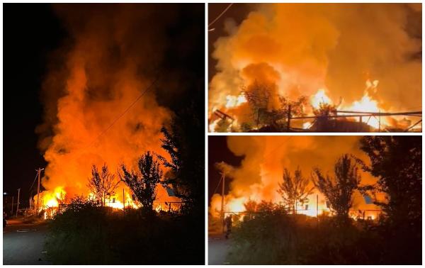 Incendiu uriaş la groapa de gunoi din Baia Sprie. Flăcările uriaşe au fost văzute de la kilometri distanţă