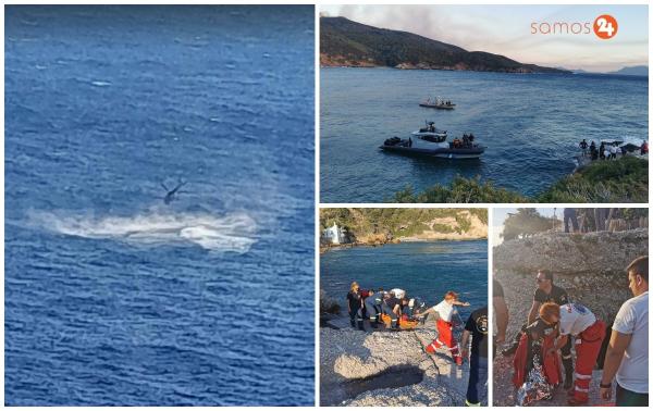 Un român şi un grec au murit în urma prăbușirii în mare a elicopterului care participa la stingerea unui incendiu în Grecia. Imagini de la locul impactului