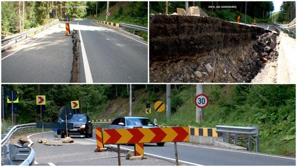 La 7 ani după ce a fost reabilitat, un drum din Maramureș a început să o ia la vale. Autoritățile promit că noile lucrări vor dura doar două luni