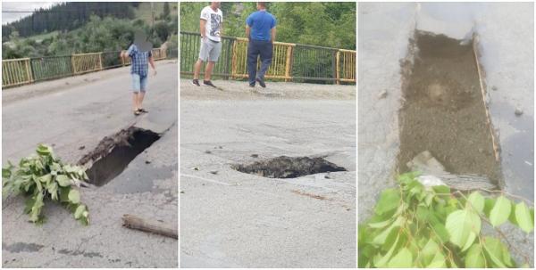 Al doilea pod surpat în Neamţ, în mai puțin de două luni. O gaură uriașă a apărut chiar în mijloc, între sensurile de mers