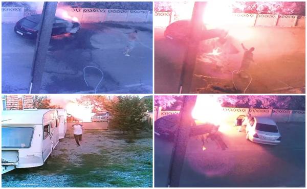O maşină a luat foc din senin, în faţa casei bărbatului care o închiriase. Şoferul din Satu Mare coborâse de la volan cu câteva secunde înainte