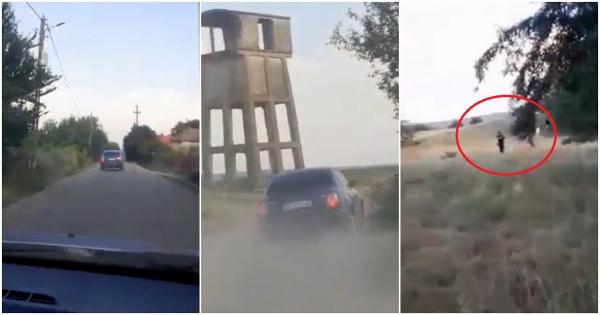 Polițiștii au tras după un puști, într-o comună din Dolj. Băiatul, filmat cum conduce haotic, apoi o ia la sănătoasa pe câmp