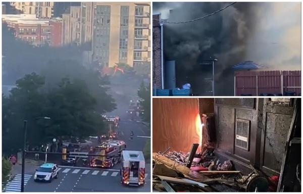 O mașină a ajuns, cu mare viteză, în mijlocul unui restaurant și a ars ca o torță: 15 răniți în accidentul din SUA