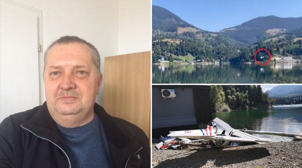 Filmul prăbușirii în Lacul Colibița: Pilotul Marius Ionaşcu a murit sub ochii soției lui, care se afla într-un alt avion