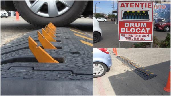 Un mall din Iaşi a pus limitatoare cu ţepi pentru şoferii care intră pe interzis. Care au fost rezultatele după o lună