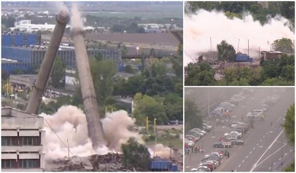 Șase turnuri, puse la pământ pe platforma IMGB. Norul gros de praf care a curprins zona ar fi fost toxic, acuză fostul şef al Gărzii de Mediu