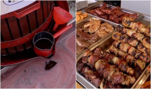 Must proaspăt şi grătare care sfârâie încărcate de pastramă. Festivalul Toamnei a atras o grămadă de craioveni pofticioşi