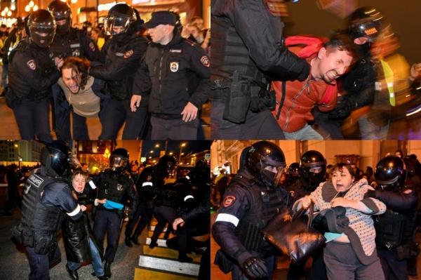 "Trimiteţi-l pe Putin în tranșee!” 1300 de protestatari arestaţi în 40 de oraşe în Rusia. Cum au reacționat rușii la mobilizarea lui Putin