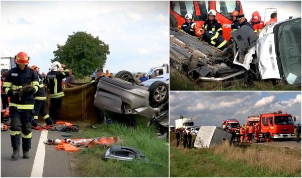 ''L-a luat în plin, a sărit în şanţ!'' Un fost director Distrigaz a murit pe loc, după ce a intrat frontal cu maşina într-un microbuz. Soţia este în comă