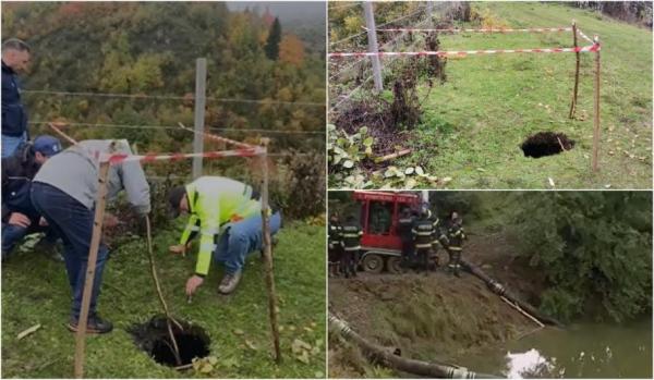 Pompierii au început să evacueze apa din Lacul Tăul Mare, unde s-a descoperit o avarie la baraj. Expertiza, făcută cu o creangă