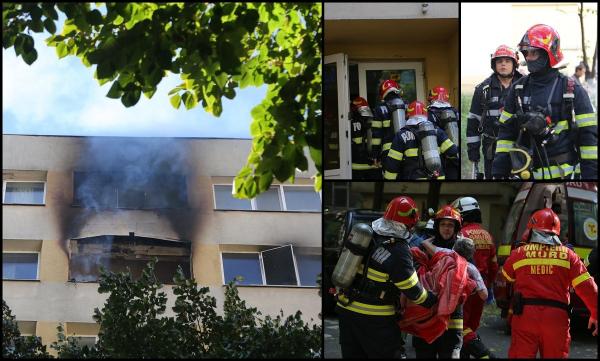 Incendiu într-un apartament situat la etajul 9, în București. Două persoane au fost preluate de echipajul SMURD