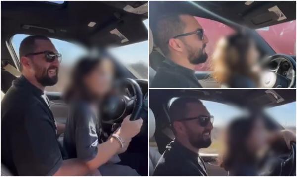 Copilul unei influenceriţe din România, filmat la volanul unei maşini. Reacţia tinerei: "Este o maşină automată"