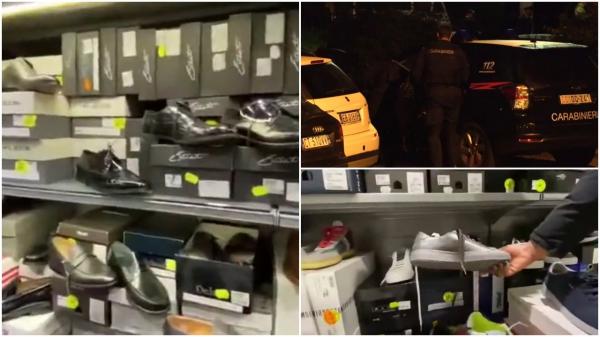 Pantofi fake cu eticheta "made in Italy", vânduţi cu 200 de euro, deşi valorează câteva zeci de euro. Frauda este de 20 de milioane de euro
