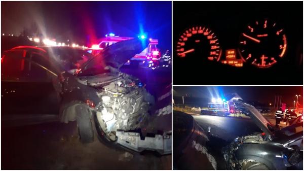 Un copilaș de nici 2 ani și mama lui s-au răsturnat cu mașina într-un giratoriu, lângă Timișoara. Accident cumplit la Remetea Mare