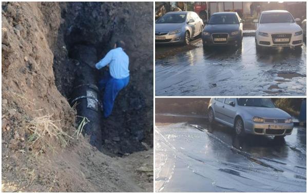 Dorel "a dat din nou lovitura"! Parcarea unui bloc din Constanţa, acoperită de păcură în timpul unei operaţiuni de pompare