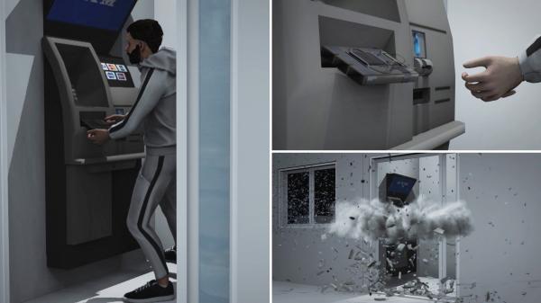 ANIMAȚIE GRAFICĂ: Bancomatul din Constanţa, aruncat în aer cu bomba numită "Devil's Pizza". Localnicii au crezut că a venit războiul