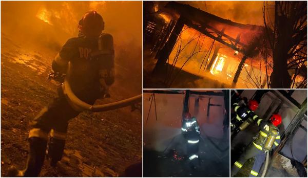 S-a dezlănţuit iadul în Sebeş. O cabană a ars ca o torţă, după ce flăcările s-au extins cu repeziciune