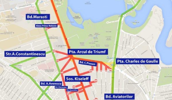 Restricții de circulație în București. Se fac repetiții pentru parada militară de Ziua Naţională a României. FOTO
