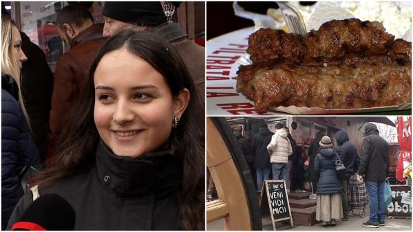 Turiştii străini se pregătesc de Ziua Naţională a României cu renumiţii mici de la Obor. "Ne bucurăm de cultura românească"