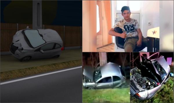Animație grafică: Cum s-a petrecut accidentul din Vâlcea, în care Edi, un adolescent de doar 16 ani, a condus spre propria sa moarte. "Am căzut jos din picioare"