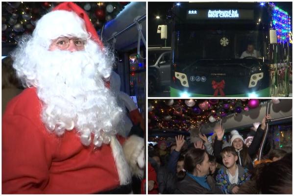 Cadouri de la Moş Crăciun. Ziua în care copiii primesc daruri în autobuz: "Va parcurge tot orașul"