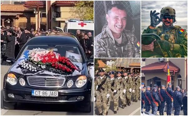Florin Ștreangă, condus pe ultimul drum. Militarul care a murit după un salt cu parașuta, pe Aerodromul Ghimbav, a fost înmormântat la Mangalia