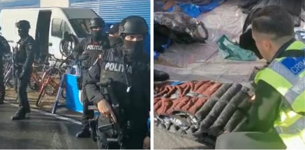 Razie de amploare în cel mai mare târg din Bucureşti. Mascaţii au încărcat un camion cu marfă contrafăcută: "Şi noi furăm, toată lumea fură în ţara asta"