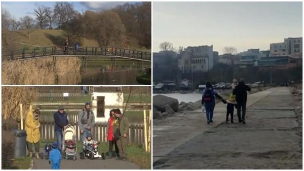 "Seamănă cu iarna pe care o așteptam? Nu, e mai frumoasă."  Vremea caldă îi scoate pe români din case