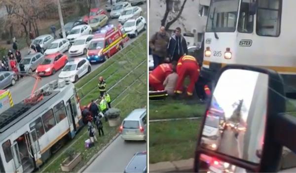 O fetiță de 12 ani a fost călcată de tramvai, în cartierul Rahova, după ce ar fi traversat cu ochii în telefon