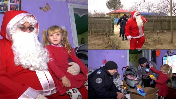 Valentina, fetița salvată de pe un câmp plin de șacali, vizitată de salvatorii săi, însoțiți de Moș Crăciun. ”Și-a amintit de noi, de acea seară”