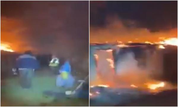 Casă incendiată de o mână criminală, la Izvoarele. Câinii de pază au fost omorâţi înainte să fie pus focul