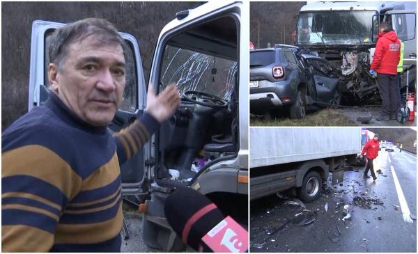 "Am coborât și m-am luat cu mâinile de păr!" O șoferiță a murit pe DN1, în Brașov, după ce a intrat cu Dusterul într-un camion