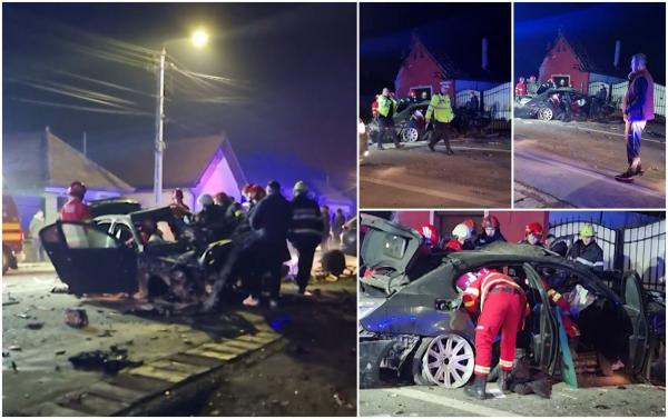 Un șofer de 19 ani a zburat cu BMW-ul pe acoperișul unei case, în Alba. "Doamne ferește! Uite unde o ajuns motorul!"